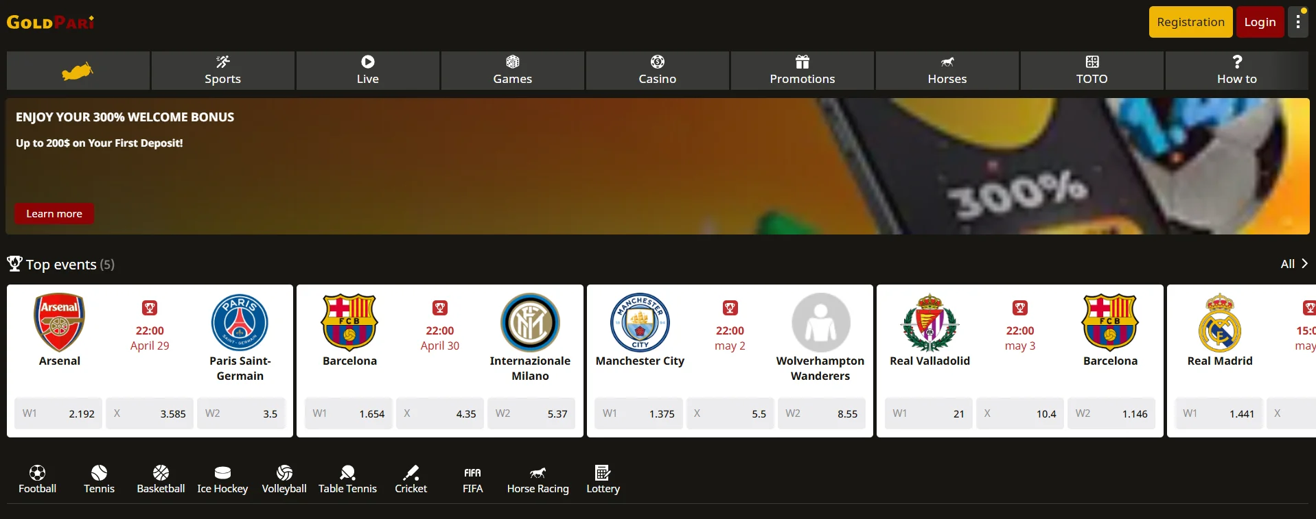 Goldpari Casinom - Casino gemes & Sports betting.